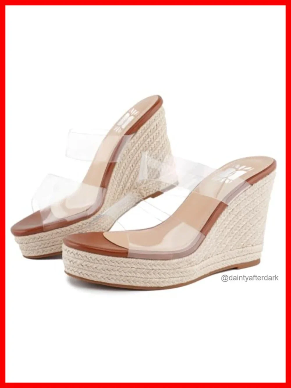 Espadrille Wedge Sandals for Women, Open Toe Platform Slides, Straw Wedge Heel
